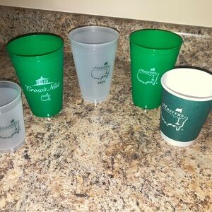 Green and White Cups Set Official Masters 2025 Gear.